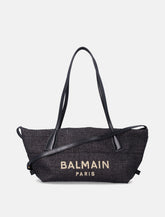 Balmain small Track tote bag in raffia - | Spazio Pritelli