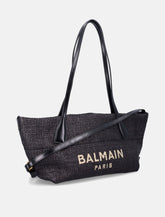 Balmain small Track tote bag in raffia - | Spazio Pritelli