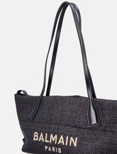 Balmain small Track tote bag in raffia - | Spazio Pritelli