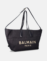 Balmain Track raffia tote bag - | Spazio Pritelli