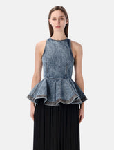 Alaïa denim peplum top - | Spazio Pritelli
