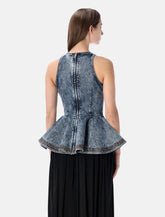Alaïa denim peplum top - | Spazio Pritelli
