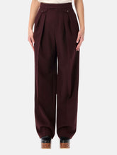 Chloé high-waist bordeaux wool gabardine trousers - | Spazio Pritelli