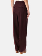 Chloé high-waist bordeaux wool gabardine trousers - | Spazio Pritelli