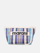 Isabel Marant Powden striped clutch - | Spazio Pritelli