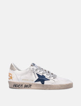 Sneakers Golden Goose Ball Star in pelle bianca con stella blu - | Spazio Pritelli