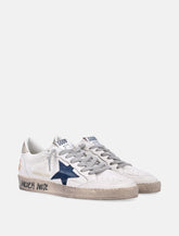 Sneakers Golden Goose Ball Star in pelle bianca con stella blu - | Spazio Pritelli