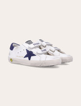 Golden Goose kids Old School white and blue depths sneakers - | Spazio Pritelli