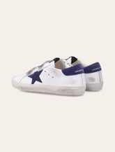 Sneakers Old School da bambino in pelle bianca e blu Golden Goose - | Spazio Pritelli