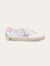 Sneakers Super-Star da bambina in pelle bianca e rosa Golden Goose - | Spazio Pritelli