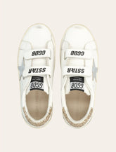 Golden Goose kids Old School leather and glitter heel sneakers - | Spazio Pritelli