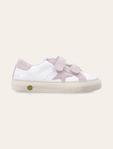 Sneaker Golden Goose da bambina May School bianca e rosa - | Spazio Pritelli