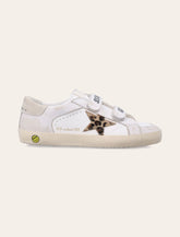 Sneakers Old School da bambina in pelle con stella in pony animalier Golden Goose - | Spazio Pritelli