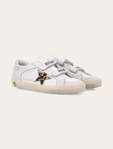 Sneakers Old School da bambina in pelle con stella in pony animalier Golden Goose - | Spazio Pritelli