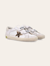 Sneakers Old School da bambina in pelle con stella in pony animalier Golden Goose - | Spazio Pritelli