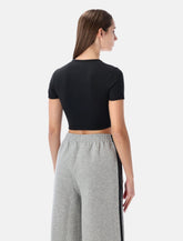 Adidas Originals black Essentials ribbed cropped t-shirt -  | Spazio Pritelli