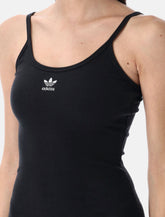 Tuta nera corta Essentials in cotone a coste di Adidas Originals - | Spazio Pritelli