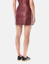 Adidas Originals burgundy faux leather mini skirt - | Spazio Pritelli