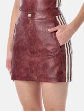 Adidas Originals burgundy faux leather mini skirt - | Spazio Pritelli