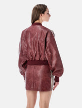 Adidas Originals burgundy faux leather cropped bomber jacket - | Spazio Pritelli