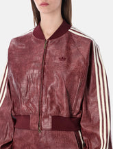 Adidas Originals burgundy faux leather cropped bomber jacket - | Spazio Pritelli