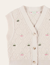 Cardigan Bonpoint Lys a scollo a V con ricamo ciliegie - | Spazio Pritelli