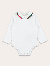 Gucci Web collar long sleeve bodysuit for newborn - | Spazio Pritelli