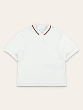 Polo da bambina Gucci in cotone piqué con dettaglio Web - | Spazio Pritelli
