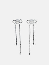 Self-Portrait Crystal Droplet Bow earrings - | Spazio Pritelli