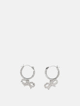 Self-Portrait Crystal Bow Hoop earrings - | Spazio Pritelli