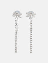 Self-Portrait Crystal Bow Droplet earrings - | Spazio Pritelli