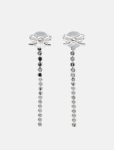 Self-Portrait Crystal Bow Droplet earrings - | Spazio Pritelli