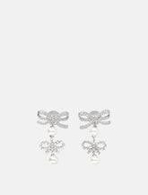 Self-Portrait Double Bow Pearl earrings - | Spazio Pritelli
