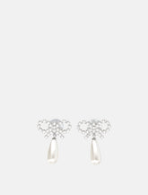 Self-Portrait Crystal Bow Pearl earrings - | Spazio Pritelli