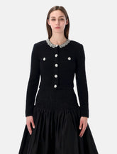 Cardigan nero con cristalli di Self-Portrait - | Spazio Pritelli