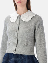 Self-Portrait broderie anglaise collar cardigan - | Spazio Pritelli