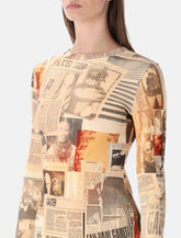 Jean Paul Gaultier "Journal" print long dress - | Spazio Pritelli