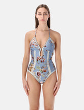 Zimmermann Chambray crochet one-piece swimsuit - | Spazio Pritelli