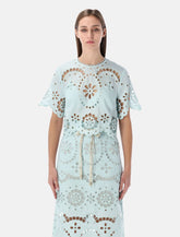 Zimmermann Awaken light blue broderie anglaise top - | Spazio Pritelli