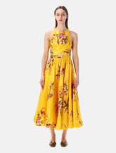 Zimmermann Patience mustard floral midi dress - | Spazio Pritelli