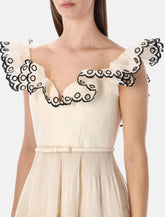 Zimmermann embroidered frilled mini dress - | Spazio Pritelli