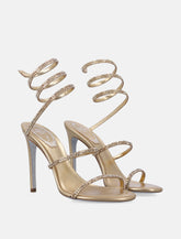 Sandali Cleo René Caovilla in raso con strass Oro - | Spazio Pritelli