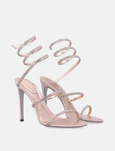 Sandali Cleo René Caovilla in raso con strass Rosa - | Spazio Pritelli