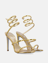 Sandali René Caovilla Cleo in pelle metallizzata oro - | Spazio Pritelli
