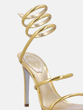Sandali René Caovilla Cleo in pelle metallizzata oro - | Spazio Pritelli