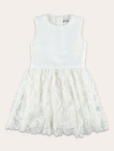 Self-Portrait satin tulle Flower girl's dress - | Spazio Pritelli