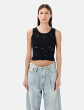 Tank top nero distressed R13 - | Spazio Pritelli