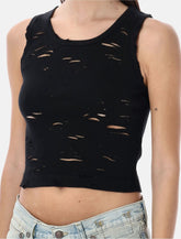 Tank top nero distressed R13 - | Spazio Pritelli