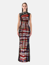 Ottolinger Racing Plaid mesh long dress - | Spazio Pritelli