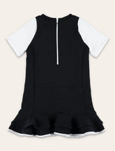 MARNI Vestito Jersey Ricamo Rosa Nero Con Maniche Bianche - | Spazio Pritelli